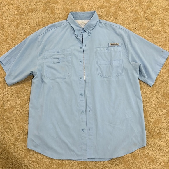 Blue Colombia PFG Shirt. Men’s Medium - Picture 1 of 4